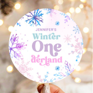 Adesivo Winter Onederland Snowflakes Girl Snow Birday
