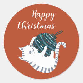 Adesivo Winter Party Christmas Toy Cat Gift