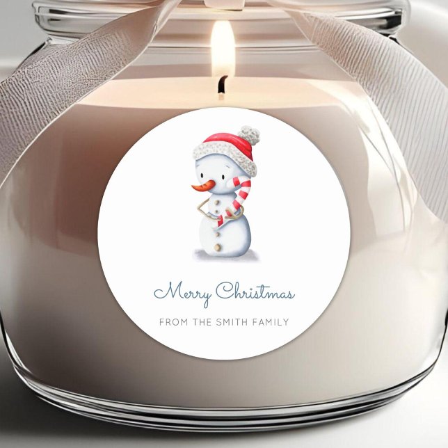 Adesivo Winter Snowman Candy Cane Merry Christmas (Criador carregado)