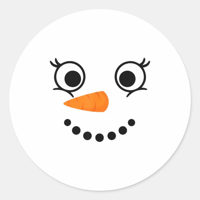Adesivo Winter Snowman Face Eyelashes Christmas Xmas Fun D (Frente)
