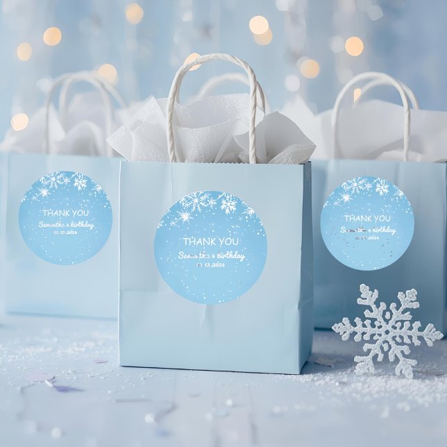 Adesivo Winter Wonderland Blue Snowflake Thank You (Criador carregado)