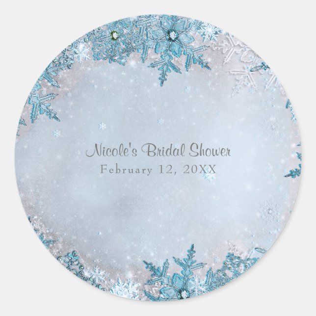 Adesivo Winter Wonderland Blue Snowflakes Personalizado El (Frente)