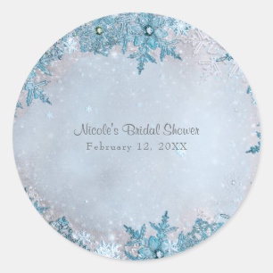 Adesivo Winter Wonderland Blue Snowflakes Personalizado El