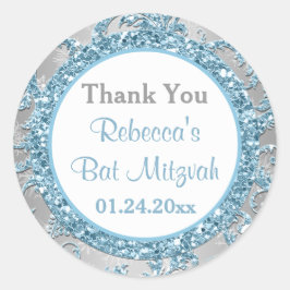 Adesivo Winter Wonderland Damask Bat Mitzvah Sticker 7