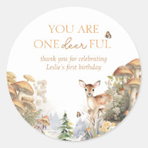 Winter Wonderland Deer First Birday Obrigado