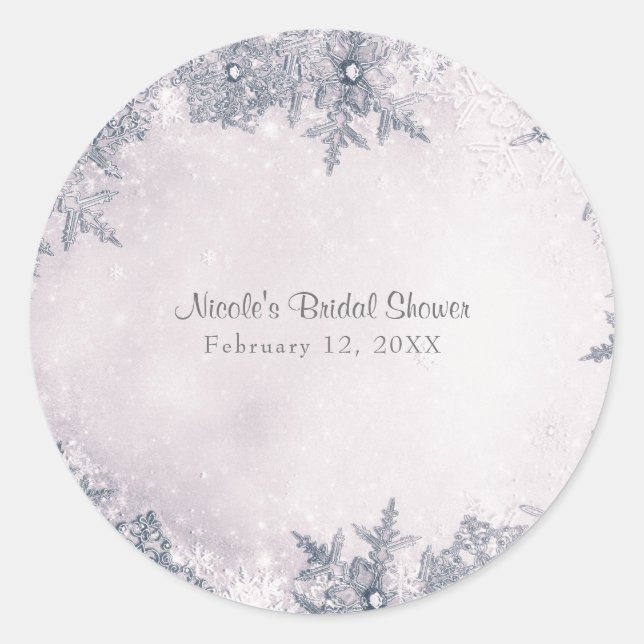 Adesivo Winter Wonderland Snowflakes White Blue Elegant (Frente)