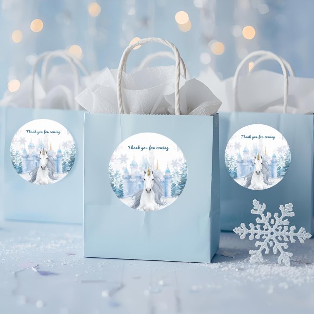 Adesivo Winter Wonderland Unicorn Thank You  (Criador carregado)