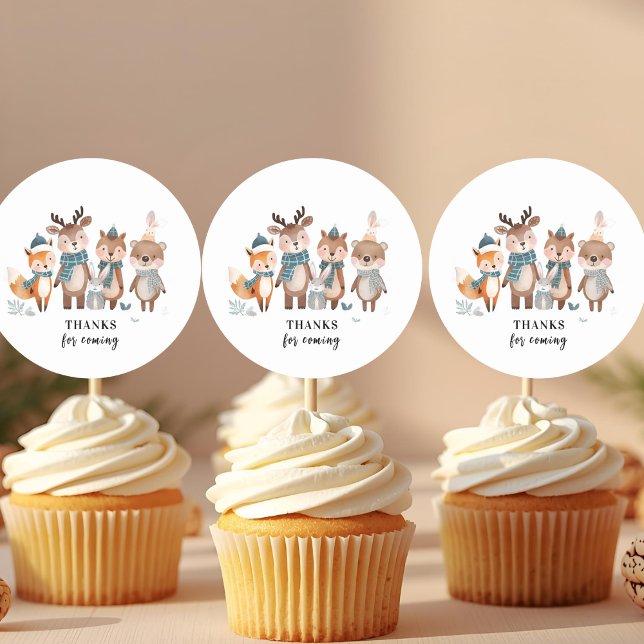 Adesivo Winter Woodland Animals Thank You  (Criador carregado)