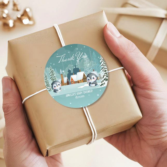 Adesivo Winter Woodland Baby está frio fora do chá de fral (Criador carregado)