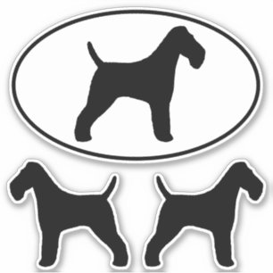 Adesivo Wire Fox Terrier Dog Silhouettes WFT Stick Set