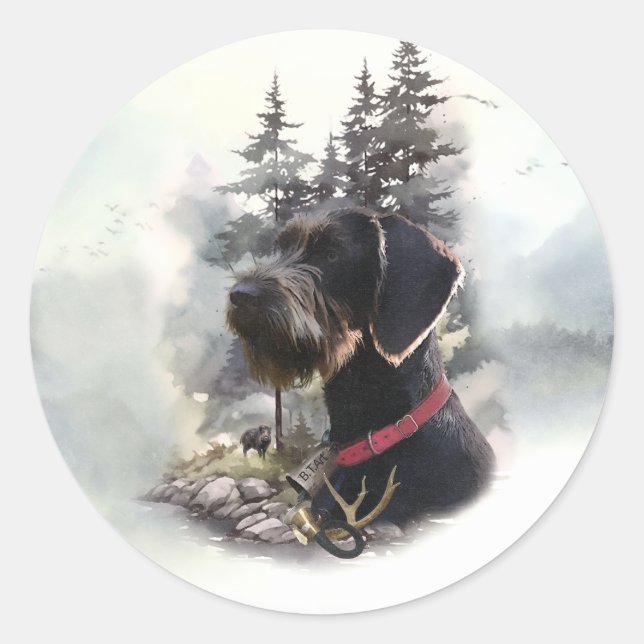 Adesivo Wirehaired Pointer Alemão, GWP (Frente)