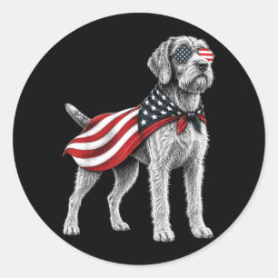 Adesivo Wirehaired Pointing Griffon 4 de Julho Americano