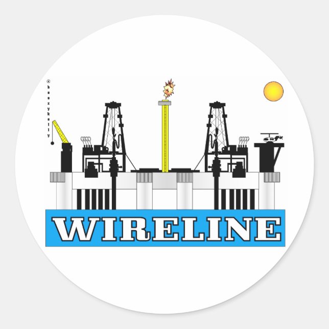 Adesivo Wireline, Offshore, Vinheta de Campo de Petróleo (Frente)