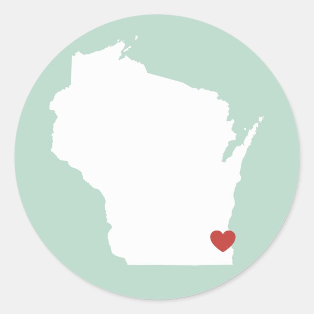 Adesivo Wisconsin Love - Customizable Sticker (Frente)
