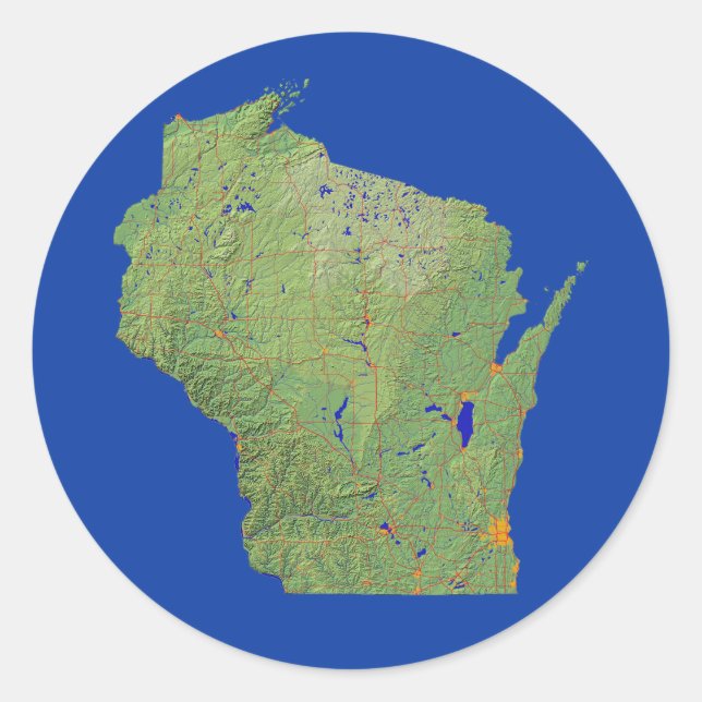 Adesivo Wisconsin Map Sticker (Frente)