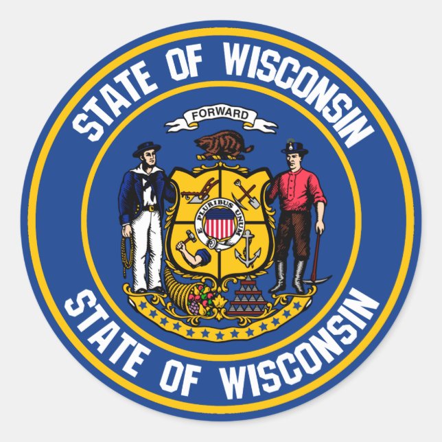 Adesivo Wisconsin Round Emblem (Frente)