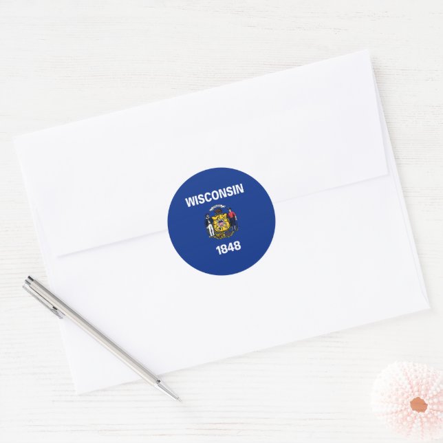 Adesivo Wisconsin State Flag USA (Envelope)