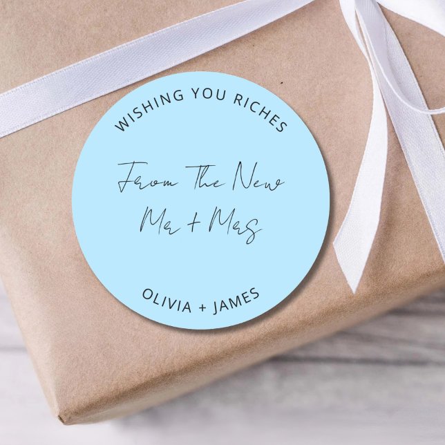 Adesivo Wishing You Riches From The New Mr Mrs Wedding Bag (Criador carregado)