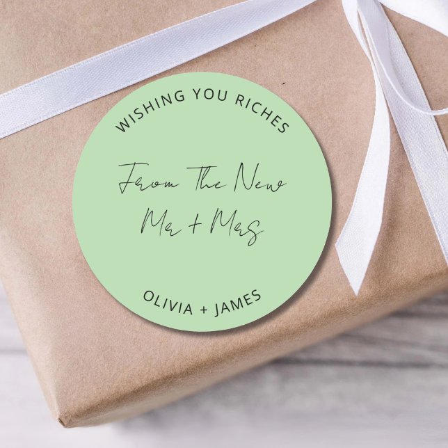 Adesivo Wishing You Riches From The New Mr Mrs Wedding Bag (Criador carregado)