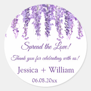 Adesivo Wisteria Purple Floral Bride e Casamento de Groom