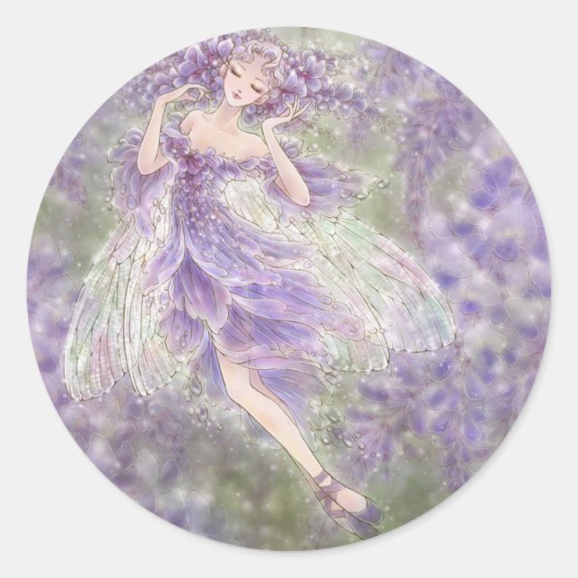 Adesivo Wisteria Round Sticker (Frente)