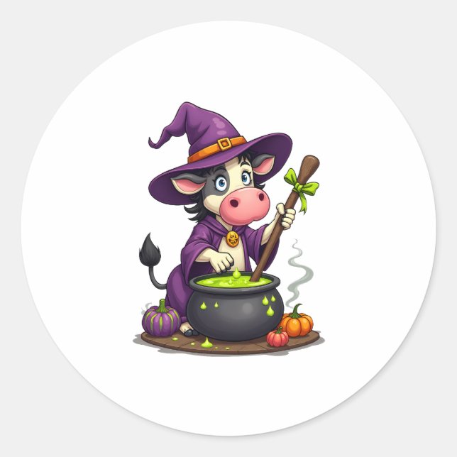 Adesivo Witch Cow Cauldron Brew (Frente)