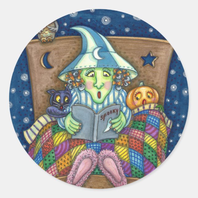 ADESIVO WITCH DIZENDO HISTÓRIAS DE BEDTIME SPOOKY, HALLOWE (Frente)