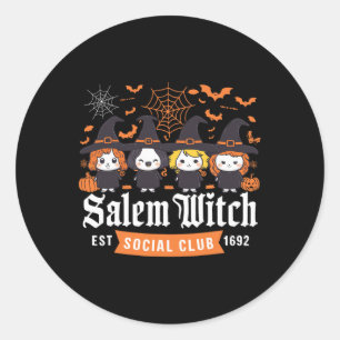 Adesivo Witch Est 1692 Social Club Halloween Mulheres Meni