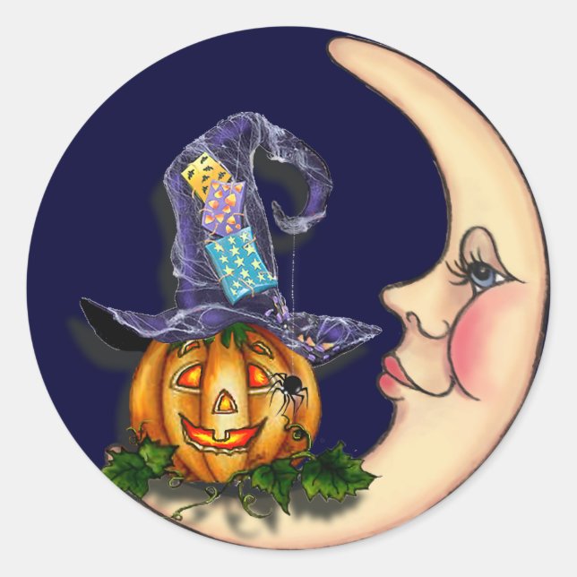 Adesivo WITCH HAT, JACK & CRESCENTE MOON, por SHARON SHARP (Frente)