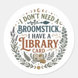 Adesivo Witchy Librarian Library Card Book Lover