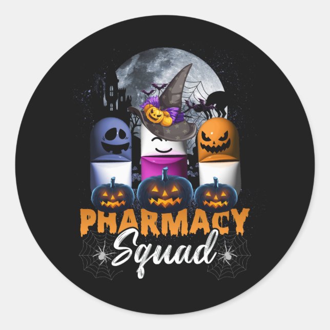 Adesivo Witty Pills Pharmacy Pharmacist Squad Halloween Co (Frente)