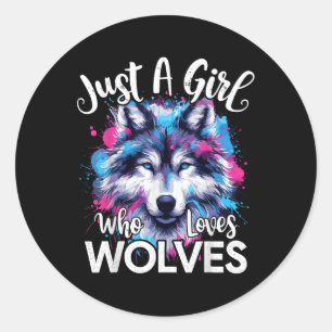 Adesivo Wolf Face Apenas Uma Menina Que Ama Lobos