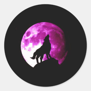 Adesivo Wolf Howling na Lua