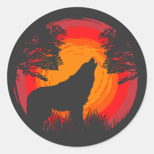 Adesivo Wolf Howling no Sol