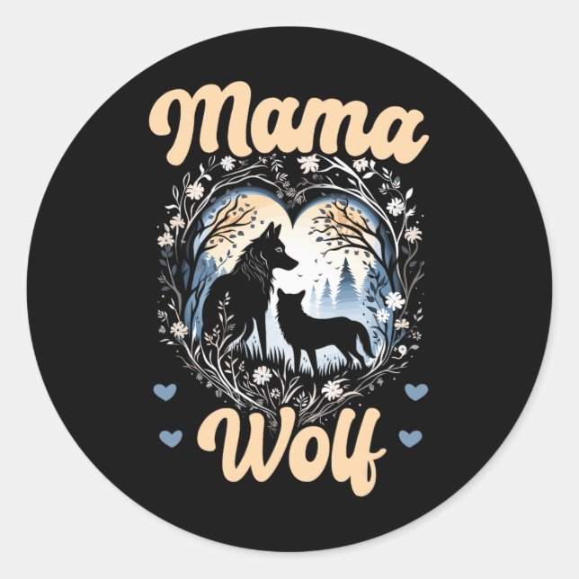 Adesivo Wolf Lover Dia de as mães Stemi Roupa Wolf Pack (Frente)