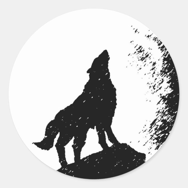 Adesivo Wolf & Moon Silhoutte (Frente)