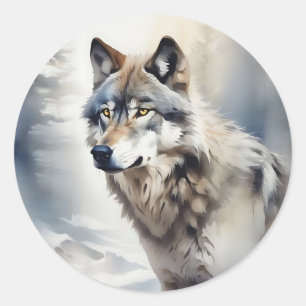 Adesivo Wolf Retrato em Molho d'Água