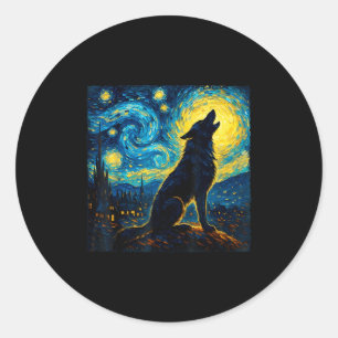 Adesivo Wolf Starry Night Howling Moon Engraçado Para Home