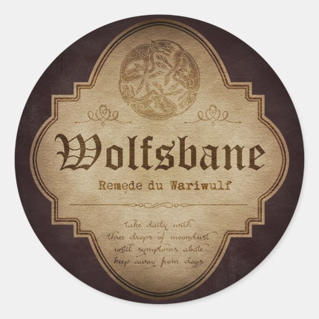 Adesivo Wolfsbane Apothecary (Frente)