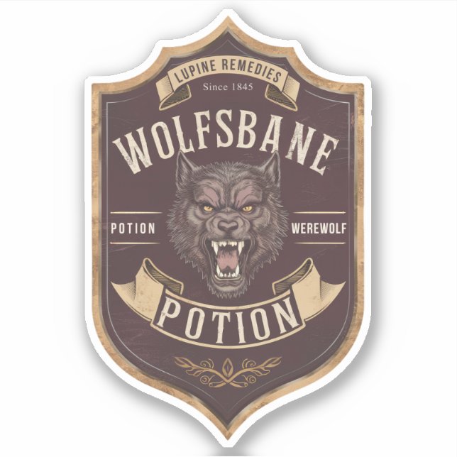 Adesivo Wolfsbane Potion Label Sticker (Frente)