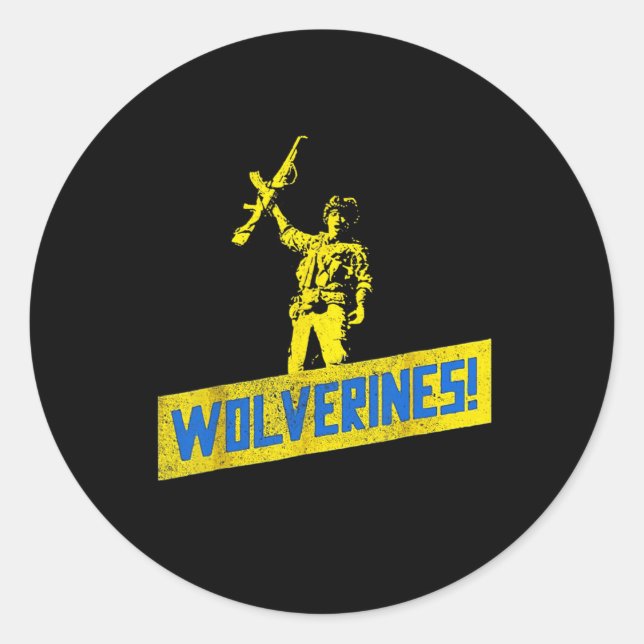 Adesivo Wolverines Apoiam a Ucrânia Ficam com a Ucrânia Uc (Frente)