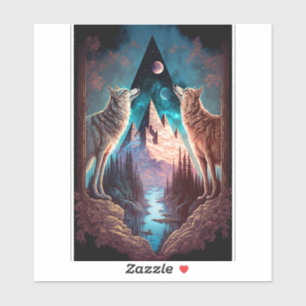 Adesivo Wolves Mountain Visionary Fantasy Art