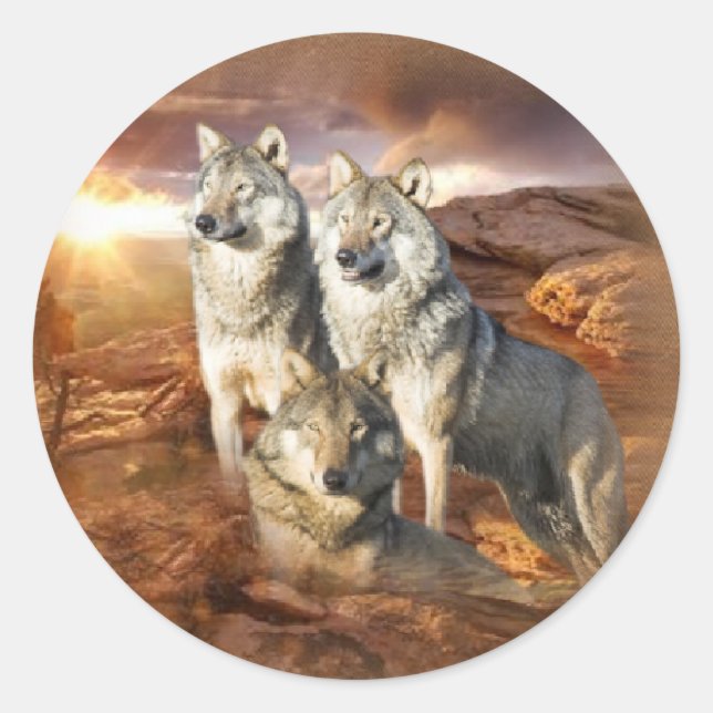 Adesivo Wolves Trio (Frente)