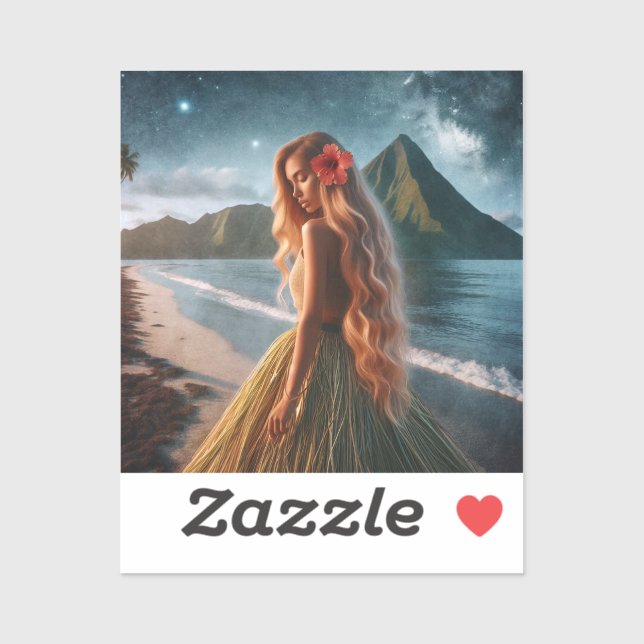 Adesivo Woman in Grass Skirt (Folha)