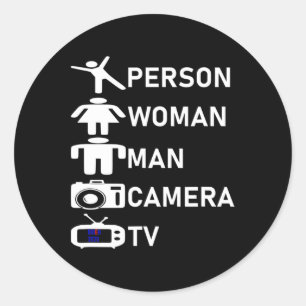 Adesivo Woman Man Camera Tv Go Vote 2020