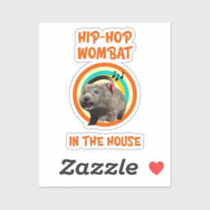 Adesivo Wombat de Hip-hop Engraçado em Casa
