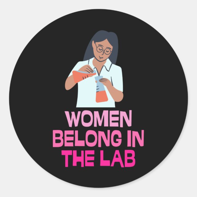 Adesivo Women Belong In The Lab - Women In Stem (Frente)