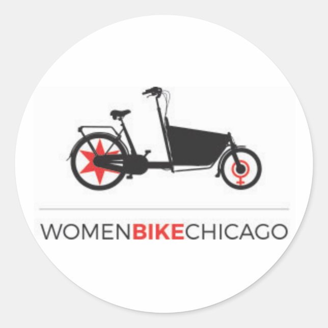 Adesivo Women BIke Chicago - Design de bicicleta de carga (Frente)