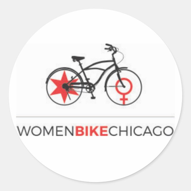 Adesivo Women Bike Chicago - Design de Cruiser (Frente)