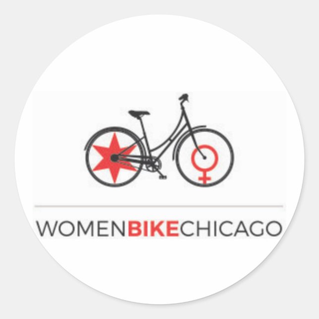 Adesivo Women Bike Chicago - Design de Passagem (Frente)